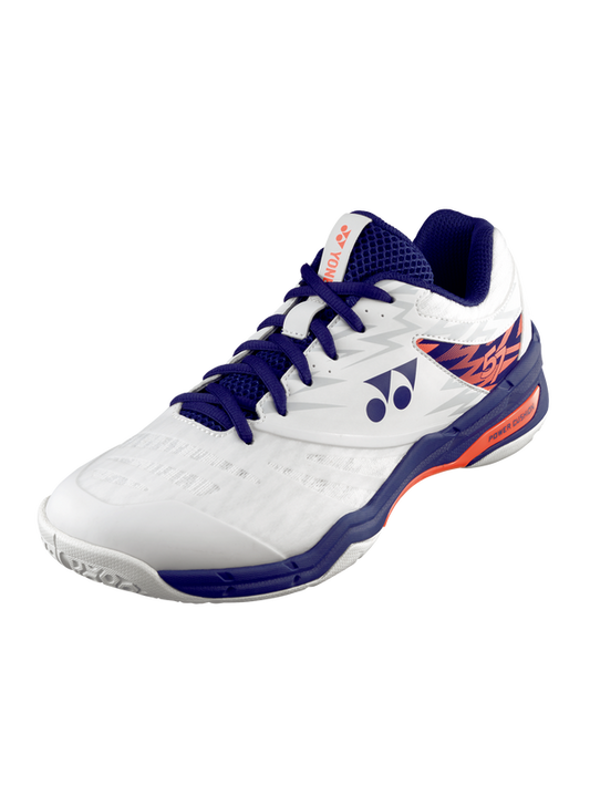 Yonex Power Cushion 57 Unisex Badminton Shoe in White and Blue for sale at GSM Sports