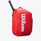 The Wilson Super Tour Backpack in red available for sale at GSM Sports.