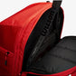 The Wilson Super Tour Backpack in red with a tennis racket inside for display purposes which is available for sale at GSM Sports.