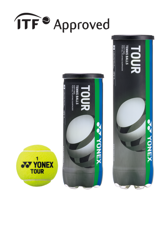 A tube of Yonex Tour Tennis Balls for sale at GSM Sports