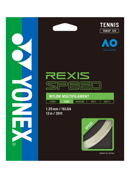 A set of Yonex REXIS SPEED 125 Tennis String for sale at GSM Sports